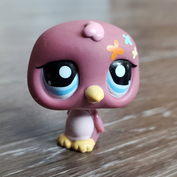 Littlest Pet Shop 1448 Purple Bird with Flowers - Hasbro Toys