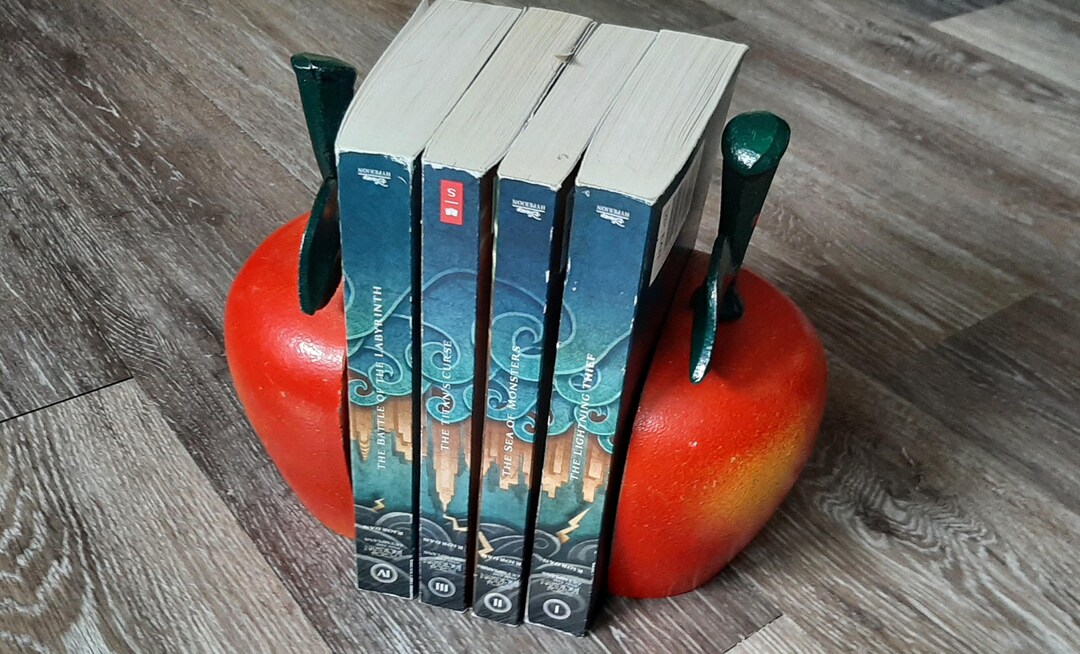 Vintage Apple Cast Iron Bookends or Doorstops Fall Harvest Theme Rustic ...