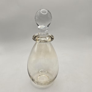 Apothecary Decanter Faint Peach Glass Bottle with Clear Glass stopper Potion bottle - Witchy Decor