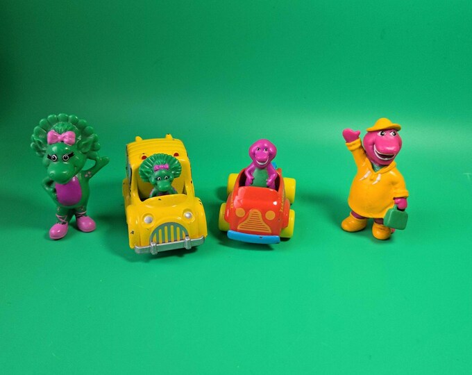 Barney and Friends 1990 PVC Figures Vintage - Set of 4 Barney Baby Bop ...