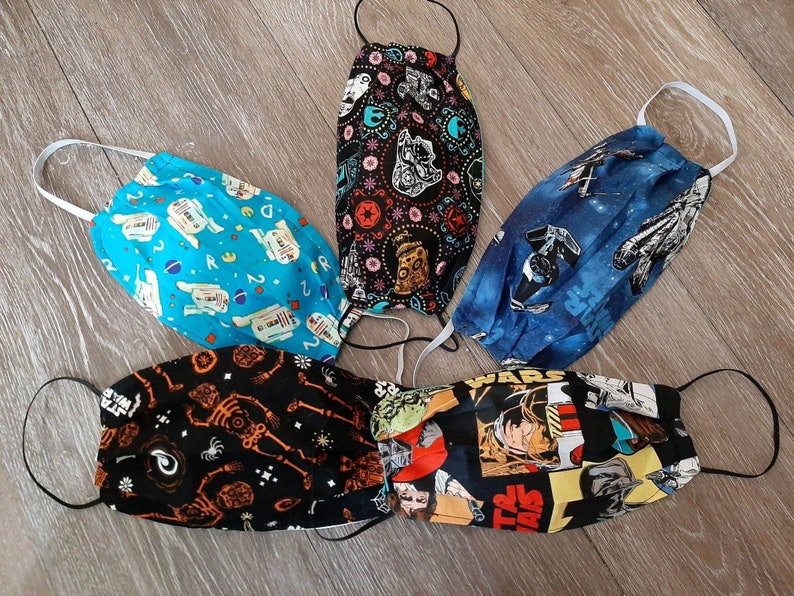 Reusable Adult Size Star Wars Cotton Face Mask  Handmade  image 0