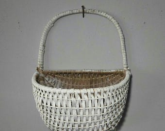 Wicker Wall Basket - Various weave Wall Art - Whimsical Art 1980's Wall storage