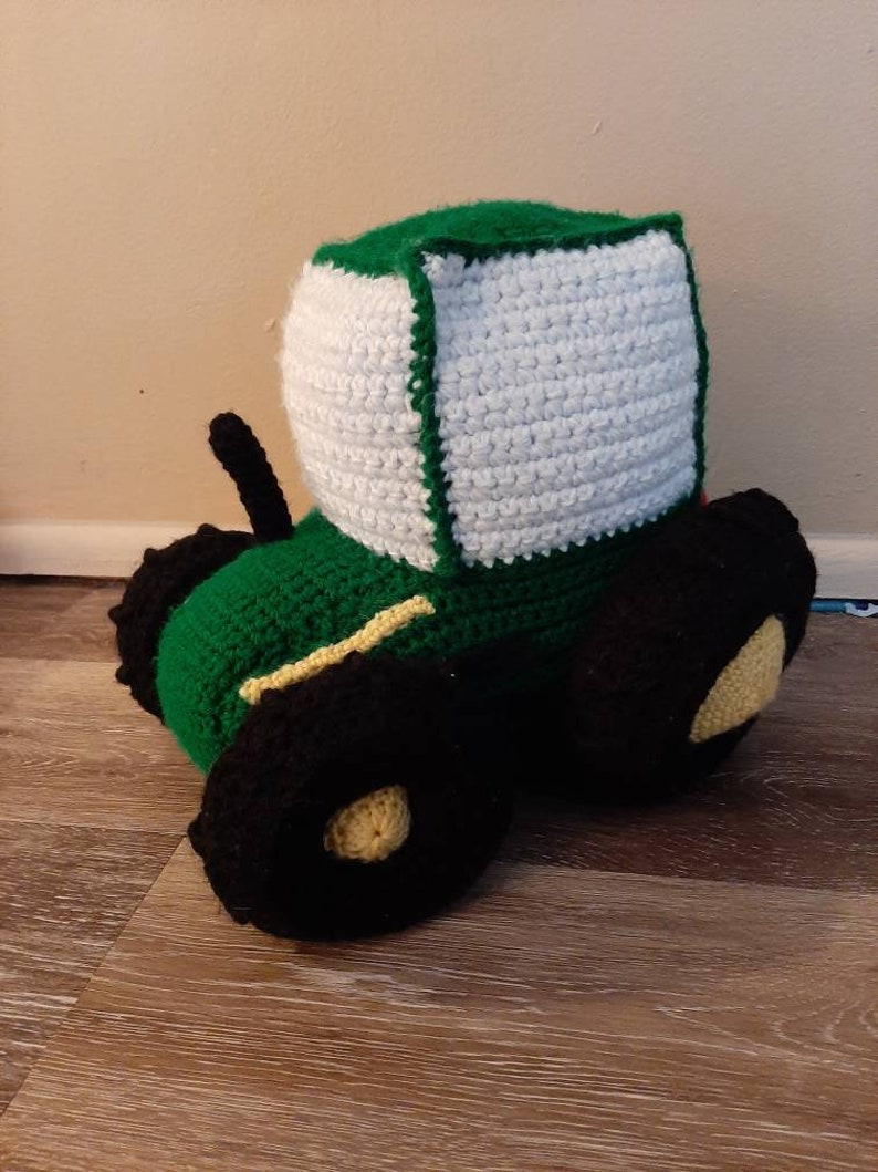 Handcrafted Crocheted Yellow & Green Tractor  Stuffed Toy  image 0