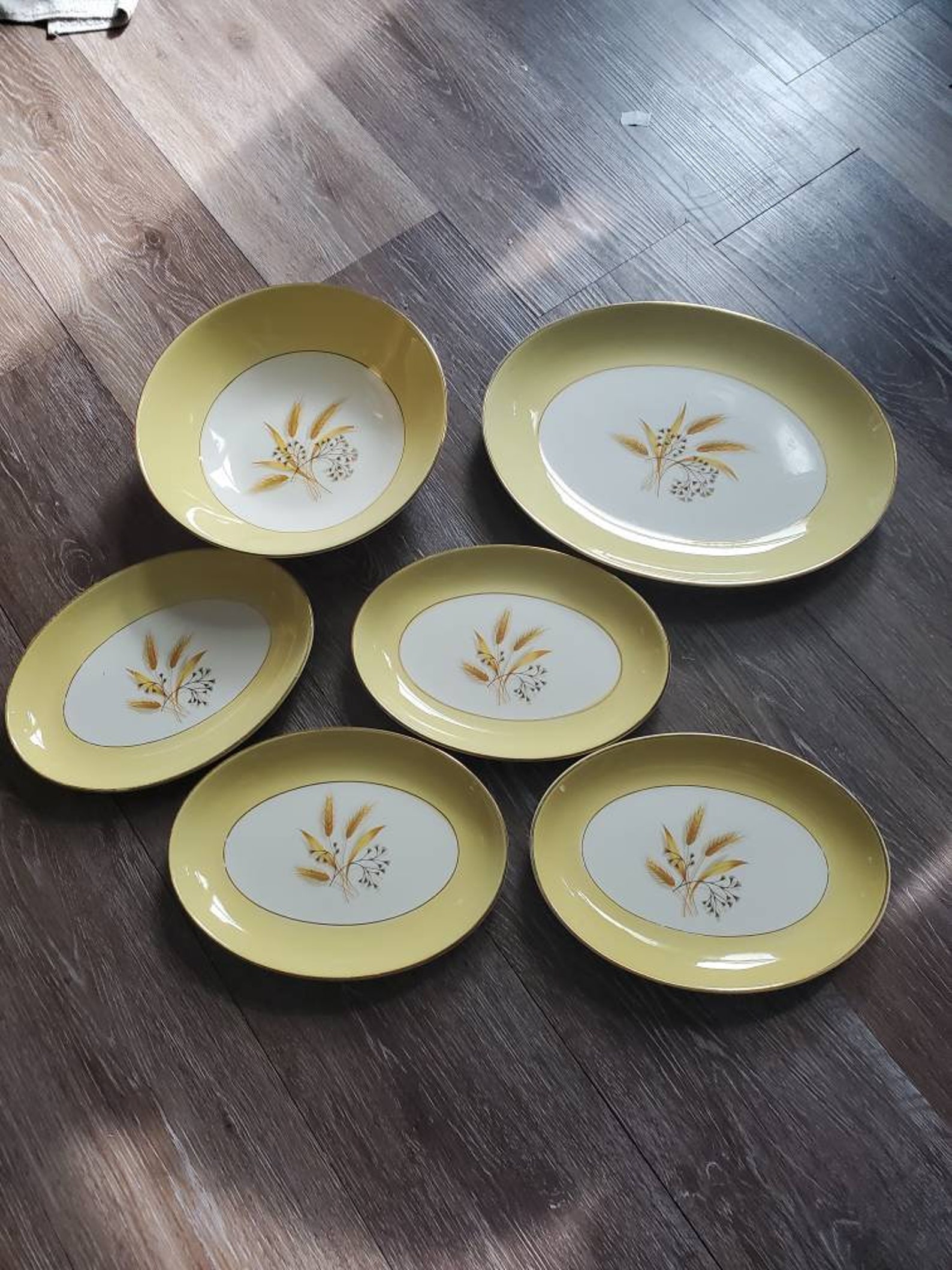 Vintage Semi Vitreous Autumn Gold Wheat China Set of 6 pieces Etsy