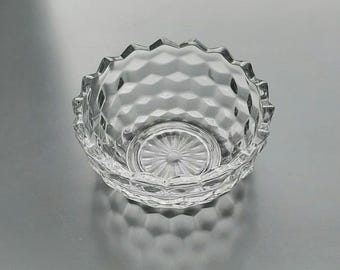 Homco Clear Glass Round Fairy Lamp BOTTOM only- Indiana Glass - Slight blue tint