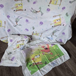 2001 Spongebob Sheet Set Great shape TWIN - Vintage Nickelodeon
