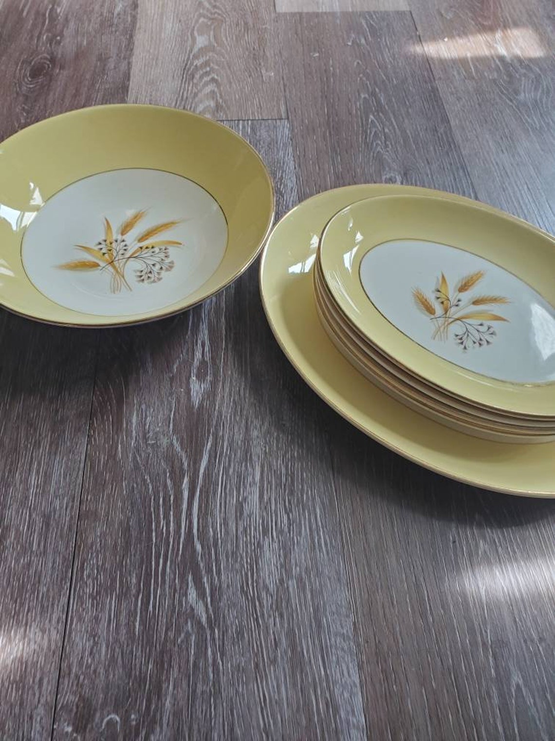 Vintage Semi Vitreous Autumn Gold Wheat China Set of 6 pieces Etsy