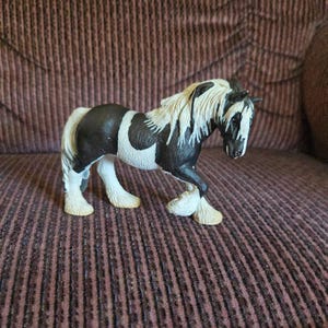 Schleich TINKER MARE Black & White Horse Animal Figure 2003 Retired