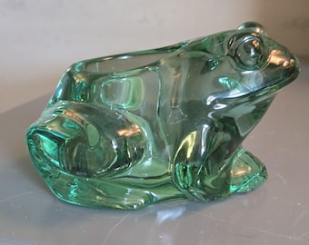 Frog Bright Green Indiana Glass - Candle Holders - Frog Toad Lovers Gift