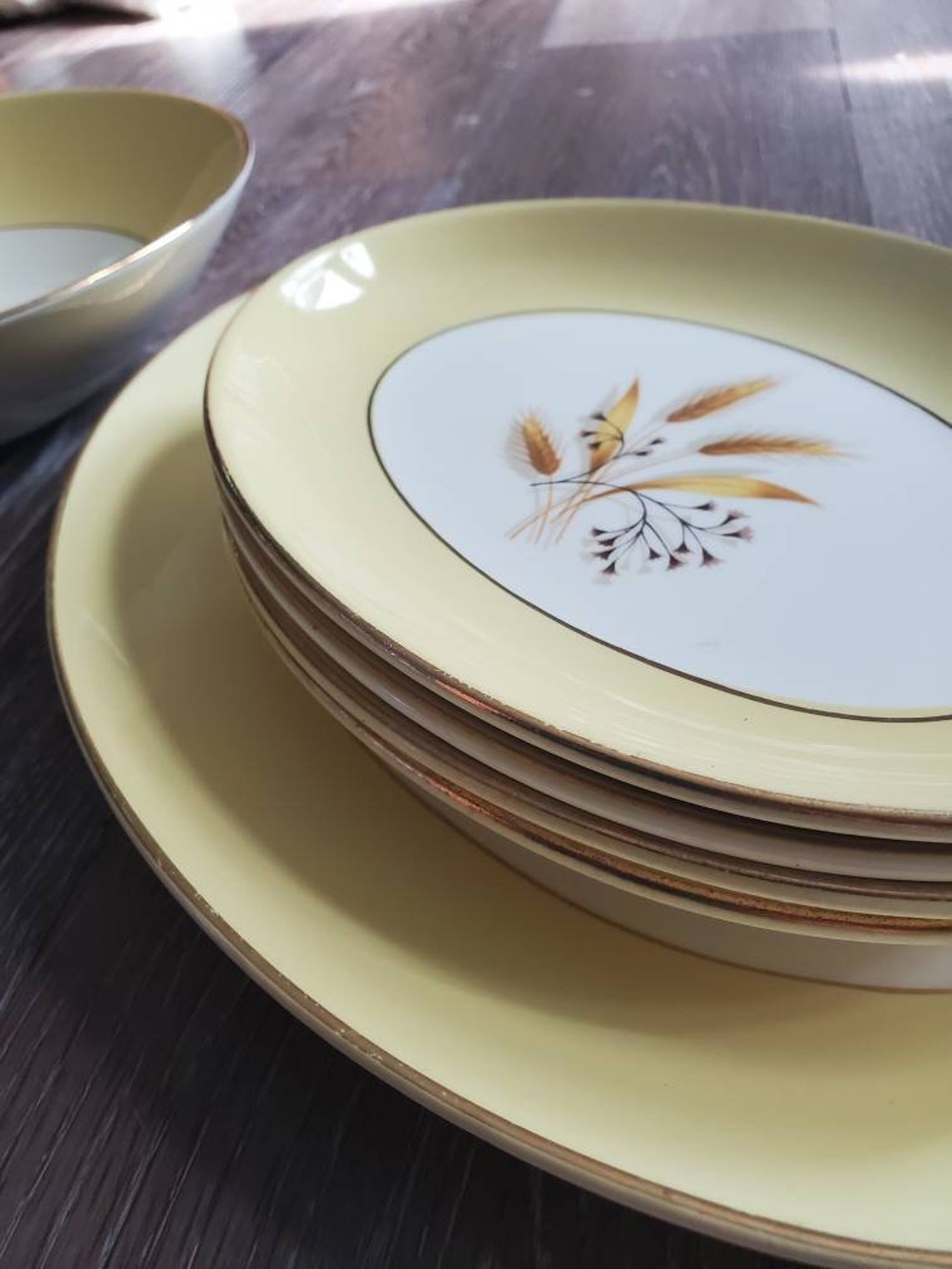 Vintage Semi Vitreous Autumn Gold Wheat China Set of 6 pieces Etsy