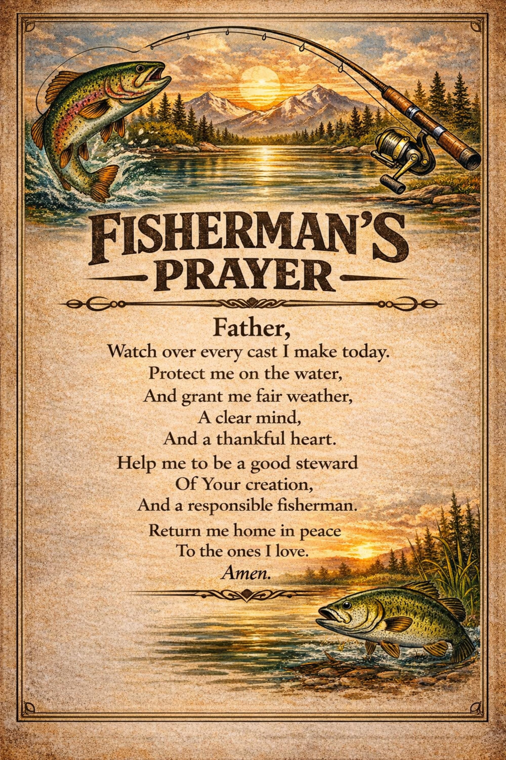 Prayee Fish Fishing Gift, Heart-warming