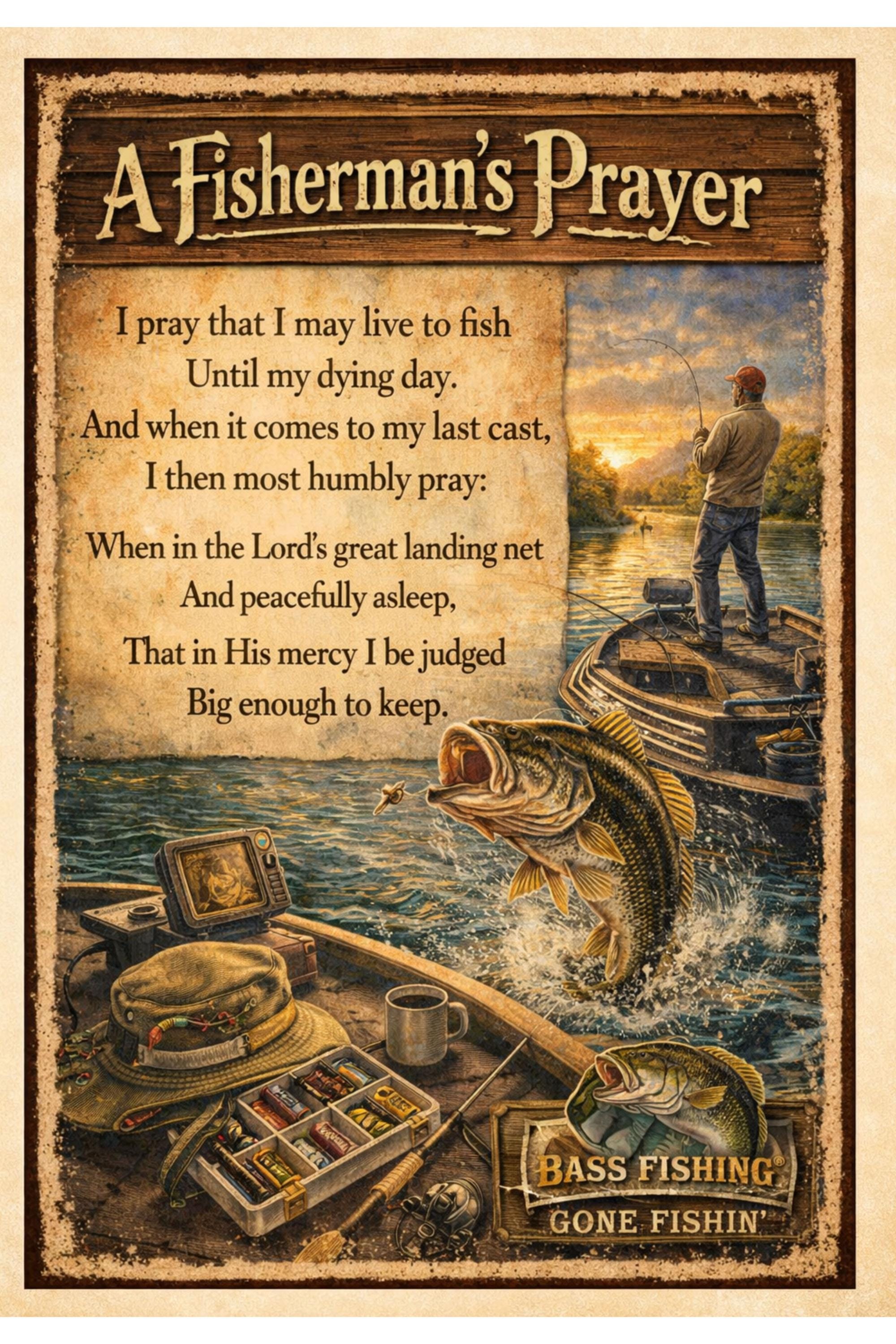 Prayee Fish Fisherman's Prayer Print, Inspiring Fishing Wall Art (digital Download ...