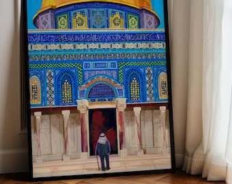 Dome of The Rock Art Print | Architecture | Al Aqsa / Palestine Arab Art | Painting
