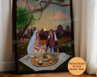 Sunset over Jerusalem - Art Print| Palestine Arab Art
