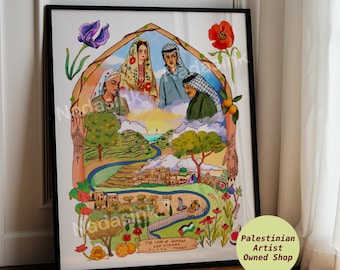 The Land of Oranges and Olive Trees | Palestine Art Print | Palestinian Poster/Painting