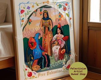 Free Palestine Art Print | Palestinian Tatreez Poster