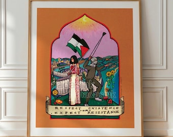 Respect Existence Art print | Free Palestine Art