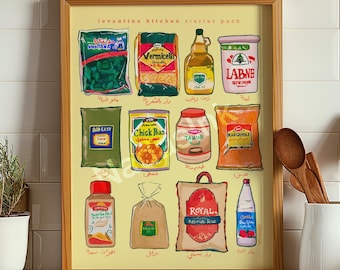 Levantine Kitchen Art Print - Palestine, Jordan, Syria, Lebanon, Arab Food Cuisine poster