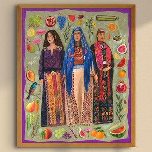 Vibrant Harvests - Palestinian Art | Art Print | Palestine Art