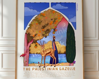 The Palestinian Gazelle - Palestine Resilience Art Print Poster