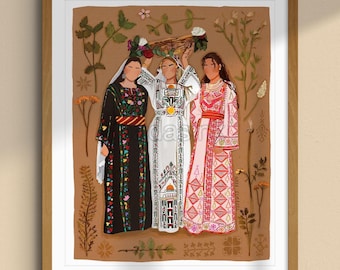 Henna Night - Art Print (Unframed) | Palestine art | Arab art | Palestinian Women Illustration