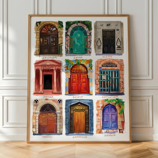Puertas del Levante - Lámina artística (sin marco) / Palestina, Líbano, Siria, Jordania, Arte de Oriente Medio