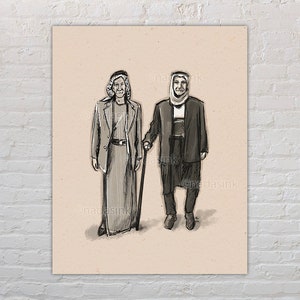 Jido's (Art Print) | Old Arab Men illustration | Middle Eastern Decor