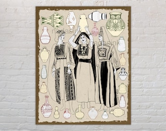 Palestinian Jurrah - Art Print | Palestine Pottery Art