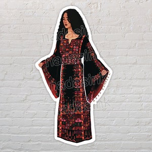 Palestinian Woman Sticker (1.66” x 3”) Vinyl, Glossy finish & Waterproof | Palestine Sticker | Tatreez sticker