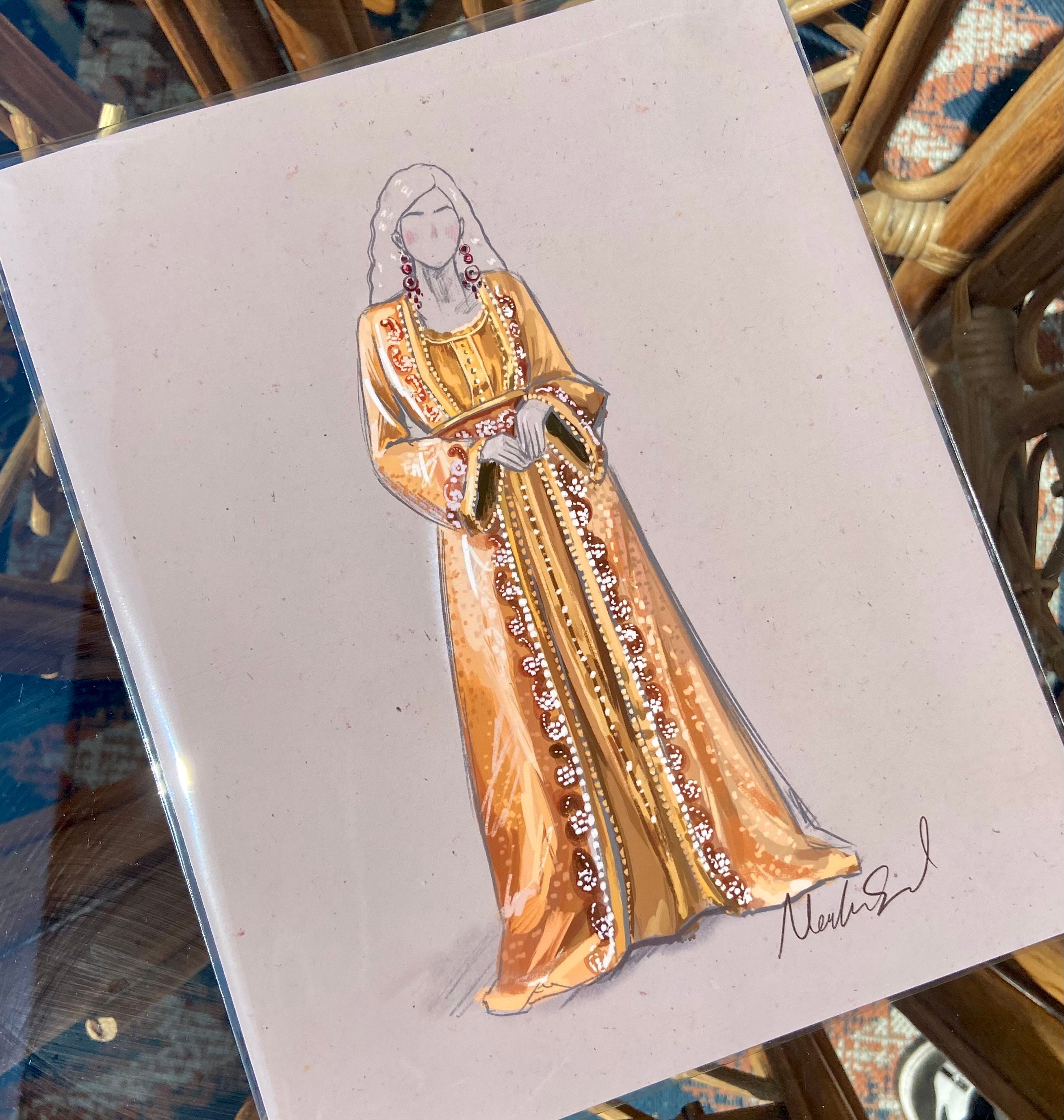 Morocco Kaftan Art Print Morocco Art Maghrebi Art Etsy