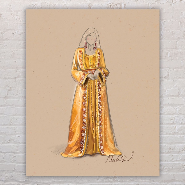 Morocco Kaftan - Art Print | Morocco Art | Maghrebi Art