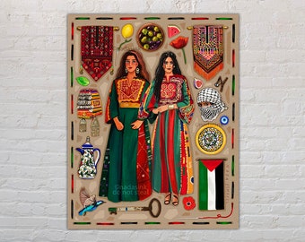 Palestinian Mosaic IV - Art Print | Palestine Art | Palestinian Women Art | Tatreez Art