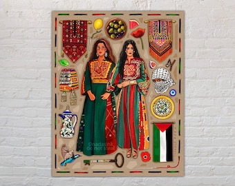 Palestinian Mosaic IV - Art Print | Palestine Art | Palestinian Women Art | Tatreez Art