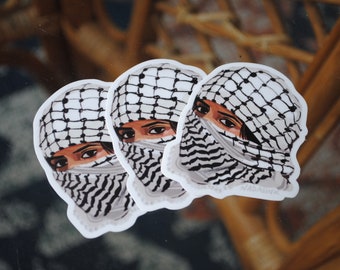 Keffiyeh Sticker | Vinyl, waterproof, 3 inches | Palestine sticker
