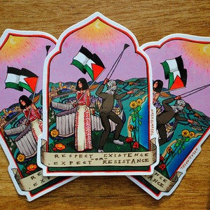 Respect Existence Sticker | Palestine Sticker | Vinyl, glossy, waterproof, 3 inches |