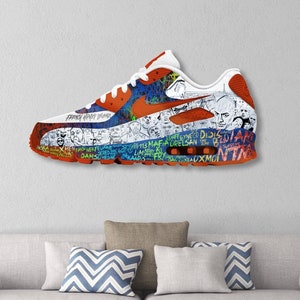 AirMax RapMax FR Legends Rainbow - Aluminum painting / Hip hop / Street art / Pop art / Hiphop / French rap / Nike custom / Airmax 90