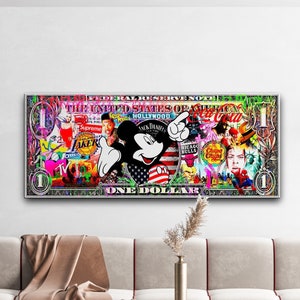 Aluminum painting 1 dollar bill pop art street art style with inspirations from the 90s - 1 DOLLAR AMERICAN DREAM