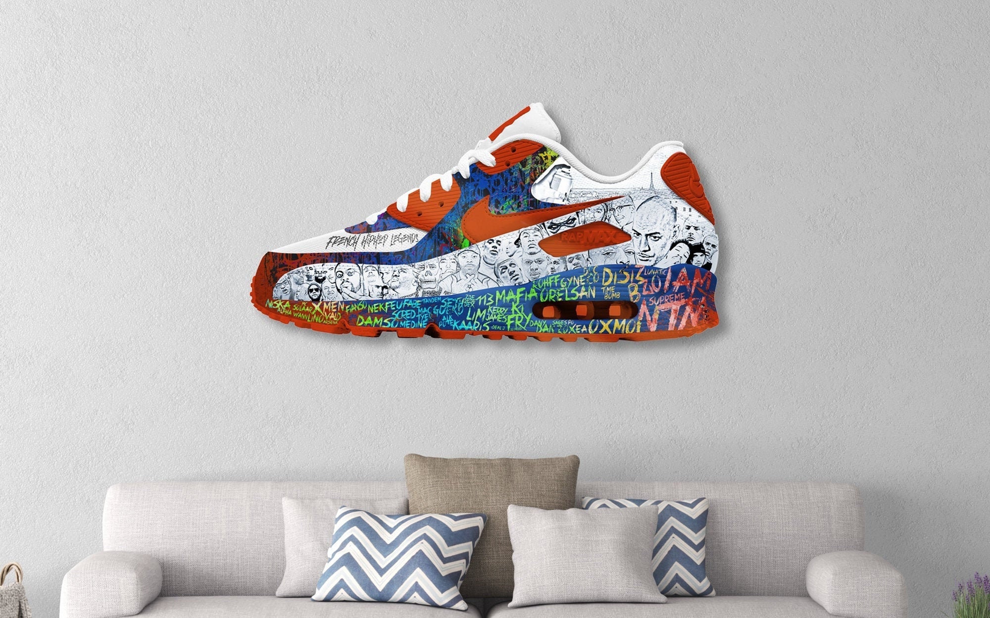 Op maat geschilderde Nike Air Max 90 Cloudy pastel Dream Art -   Nederland