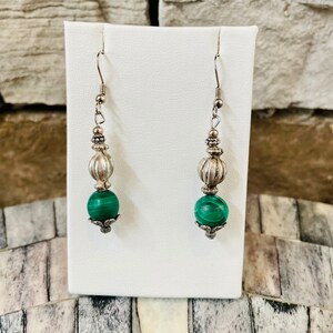 Malachite and Sterling Silver Earrings