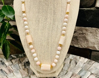 Genuine White and Pink Coral Necklace