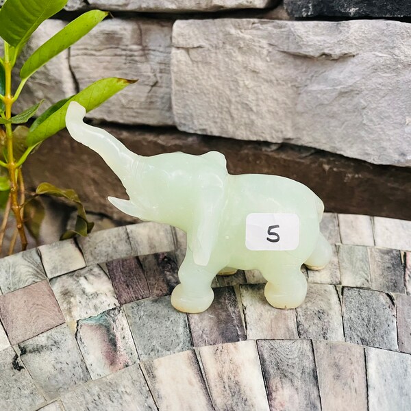Jade Elephant Figurine Etsy