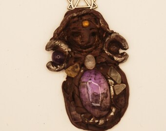 AMETHYST witchy crone magical elven faerie crystal necklace