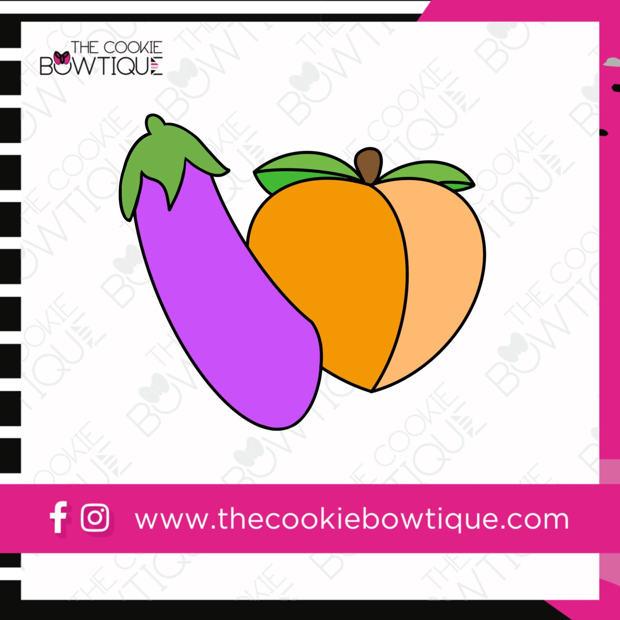 Eggplant And Peach Cookies Fondant Cutter Food & Fermenting Home