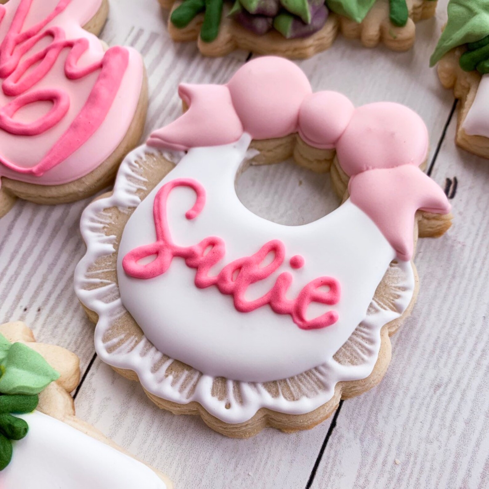 Baby Girl Bow Bib Cookie Cutter Baby Shower Etsy