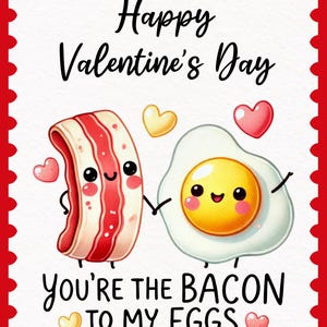Pacchetto di biglietti di San Valentino con giochi di parole sul cibo da scaricare, stampabili per bambini e adulti, regalo di coppia banale stampabile con detti divertenti per San Valentino per adolescenti