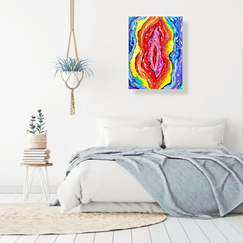 Vagina Painting Vulva Original Art Impasto Oil Artwork Canvas Lesbian