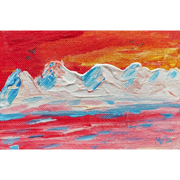 Abstract Mountain Art Etsy