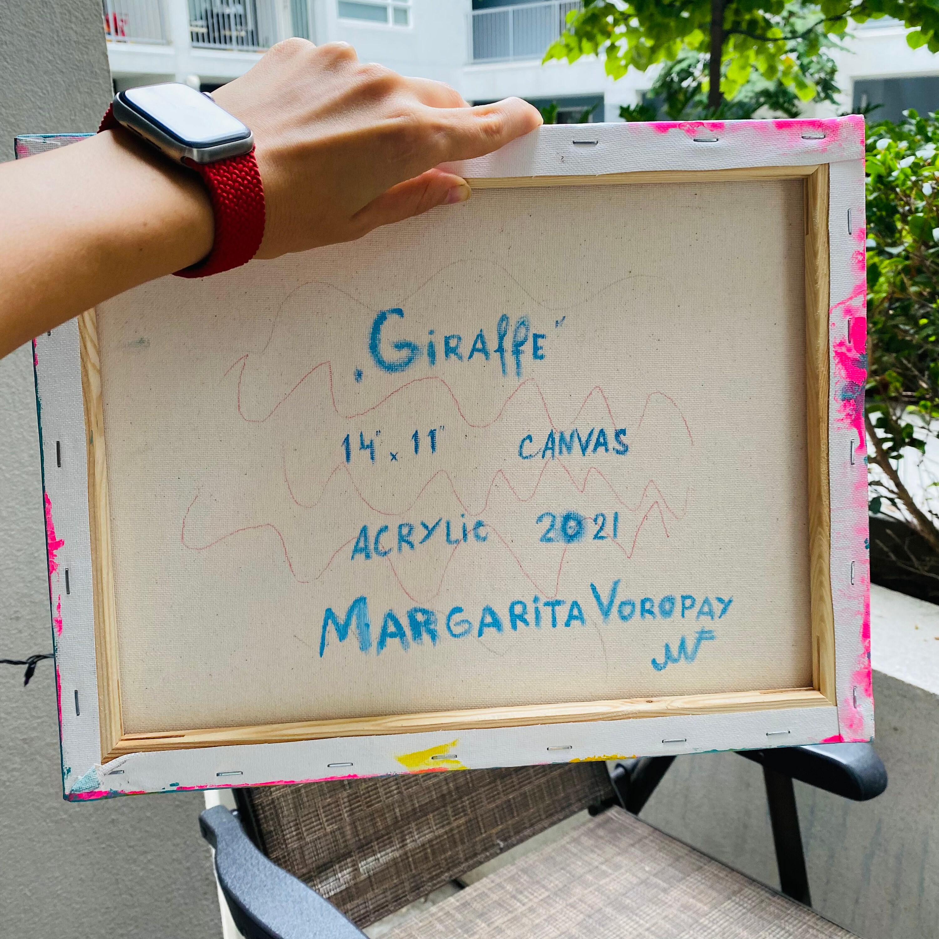 Giraffe Painting Family Original Canvas Art Acrylic Safari Nursery ...