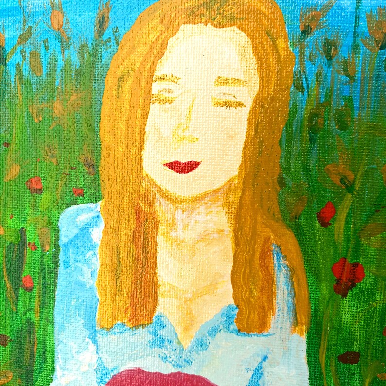 Tuscany Painting Poppy Field Painting ORIGINAL Canvas Artwork Poppies Art Italy Wall Art Landscape Folk Art Whimsical Art Landscape Nature