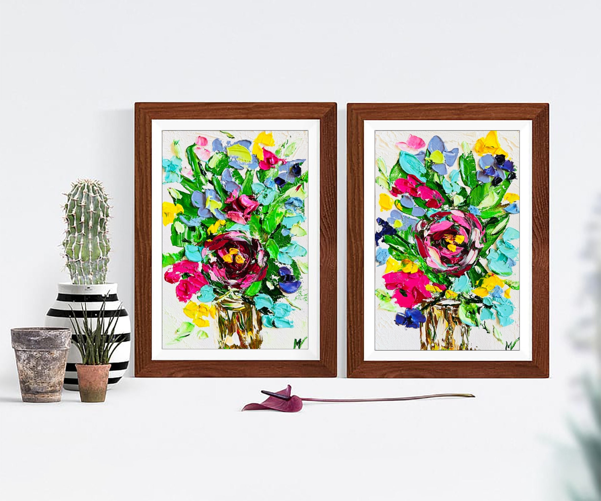 Peony Painting Flower Original Art 3d Pink Peonies Impasto Oil Painting ...
